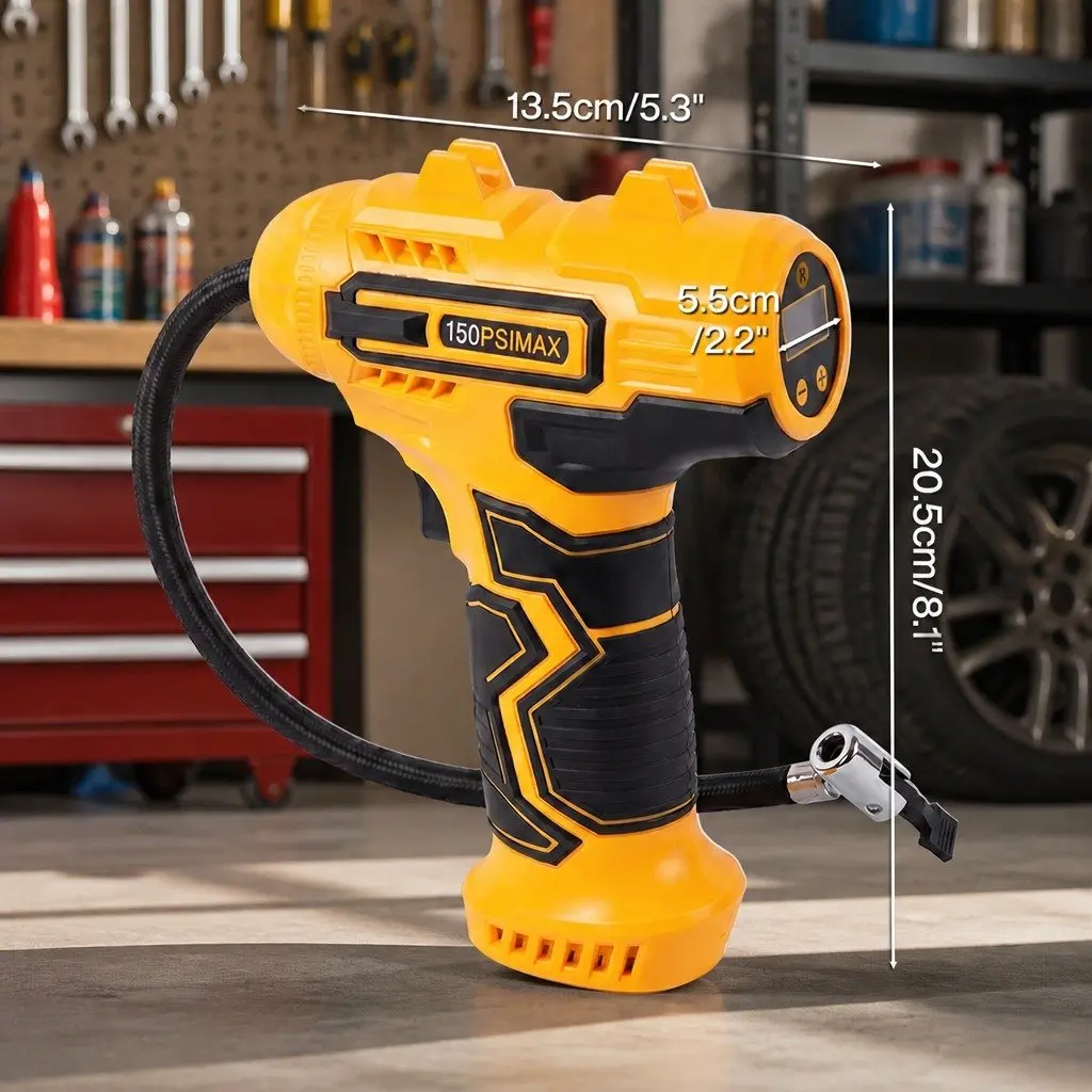 Cordless Tyre Inflator Handheld Digital LCD Portable 20L/Min
