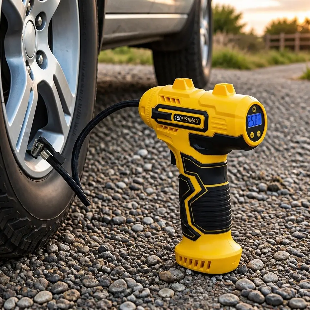 Cordless Tyre Inflator Handheld Digital LCD Portable 20L/Min