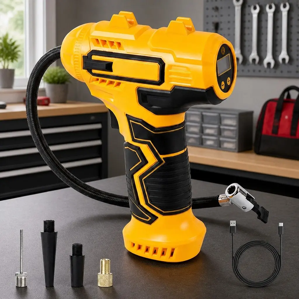 Cordless Tyre Inflator Handheld Digital LCD Portable 20L/Min