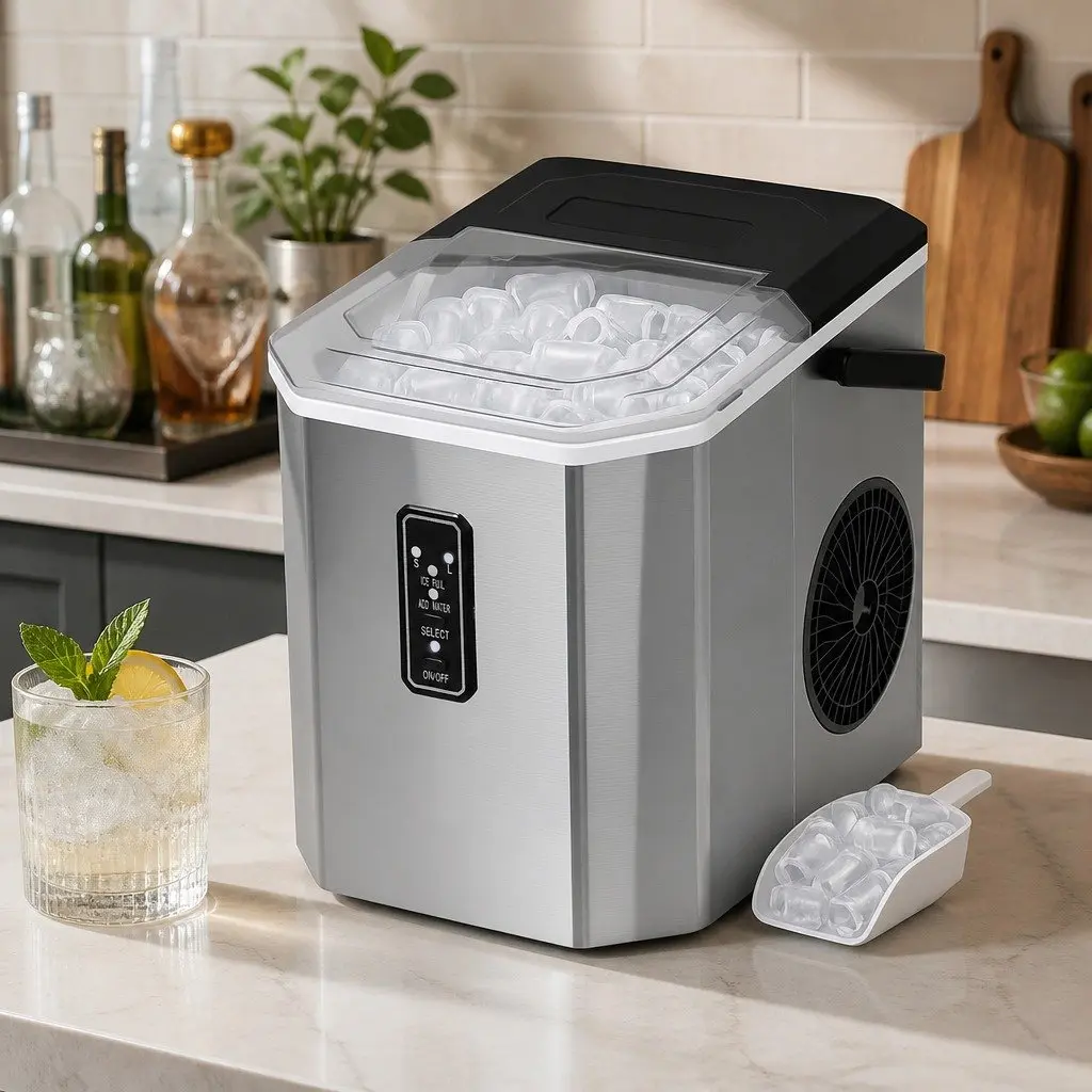 Portable Ice Maker Machine Bullet Ice Cube Tray 12kg Daily Output Countertop