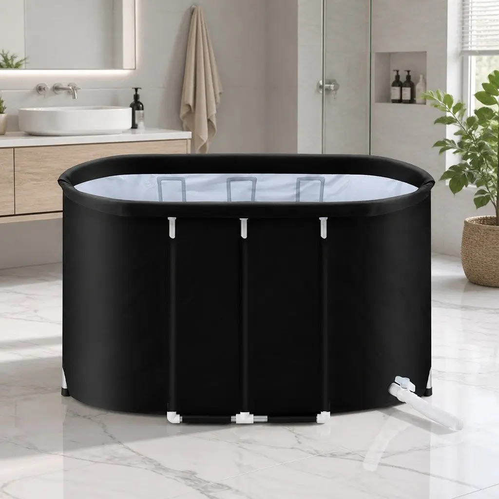 Inflatable Ice Bath Tub Portable Cold Water Therapy 120x70x70cm Folding Spa