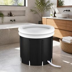 Portable Ice Bath Tub 80x80cm Inflatable Folding Bathtub Spa Massage Recovery