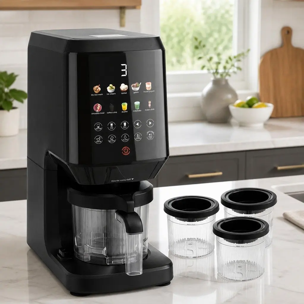 10-in-1 Ice Cream Maker Machine Touch-Screen Black