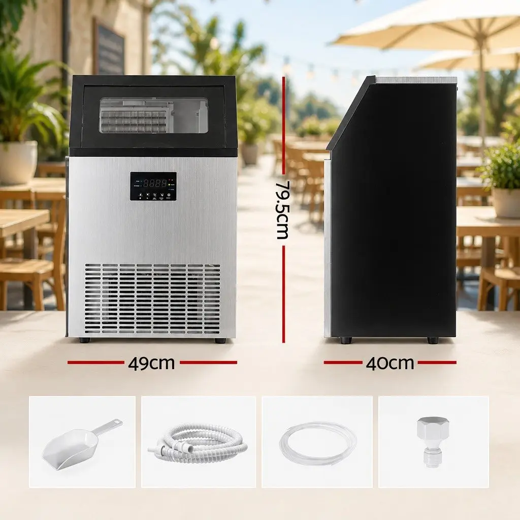 Commercial Ice Maker Machine 45kg Daily Capacity Cube Production LED Control