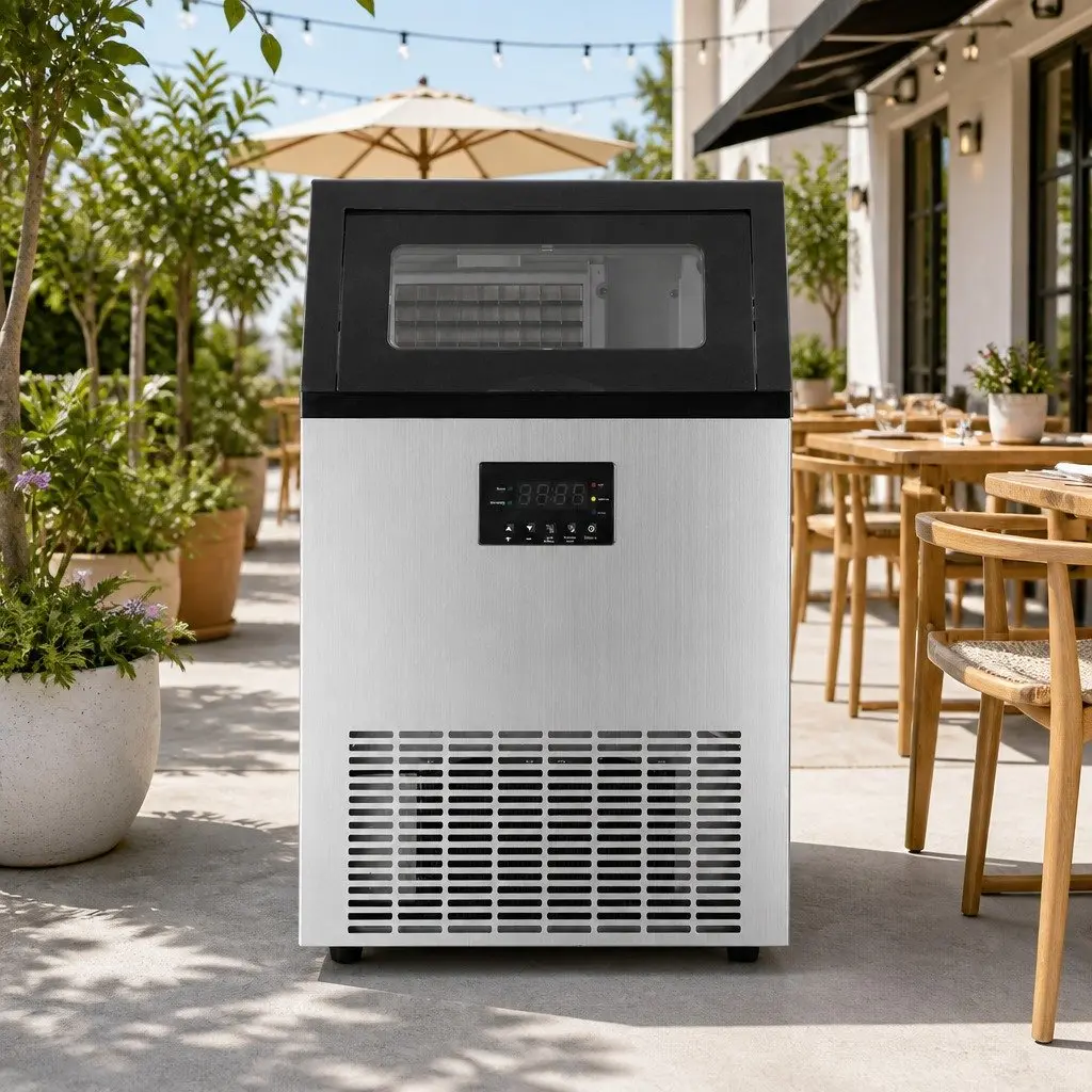 Commercial Ice Maker Machine 45kg Daily Capacity Cube Production LED Control