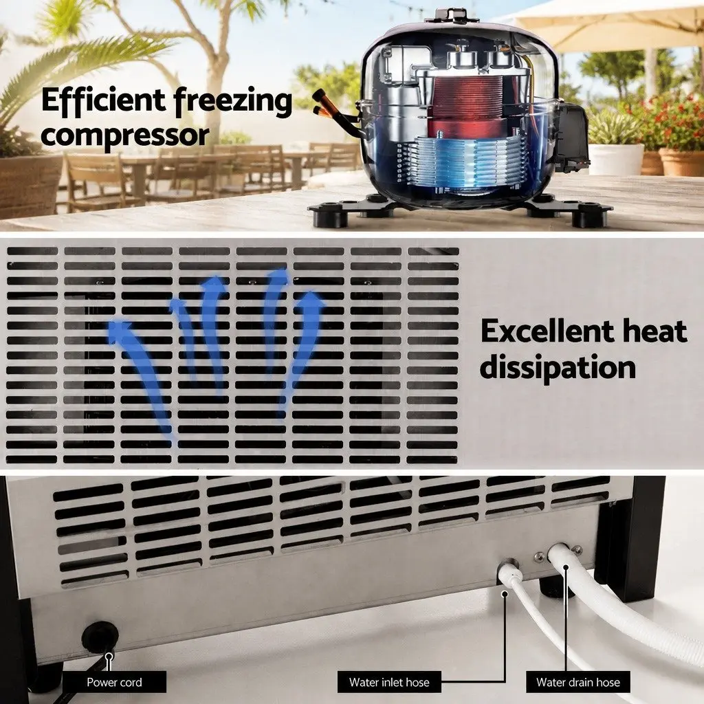 Commercial Ice Maker Machine 45kg Daily Capacity Cube Production LED Control