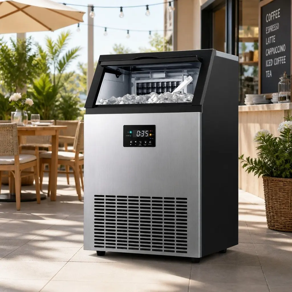 Commercial Ice Maker Machine 45kg Daily Capacity Cube Production LED Control
