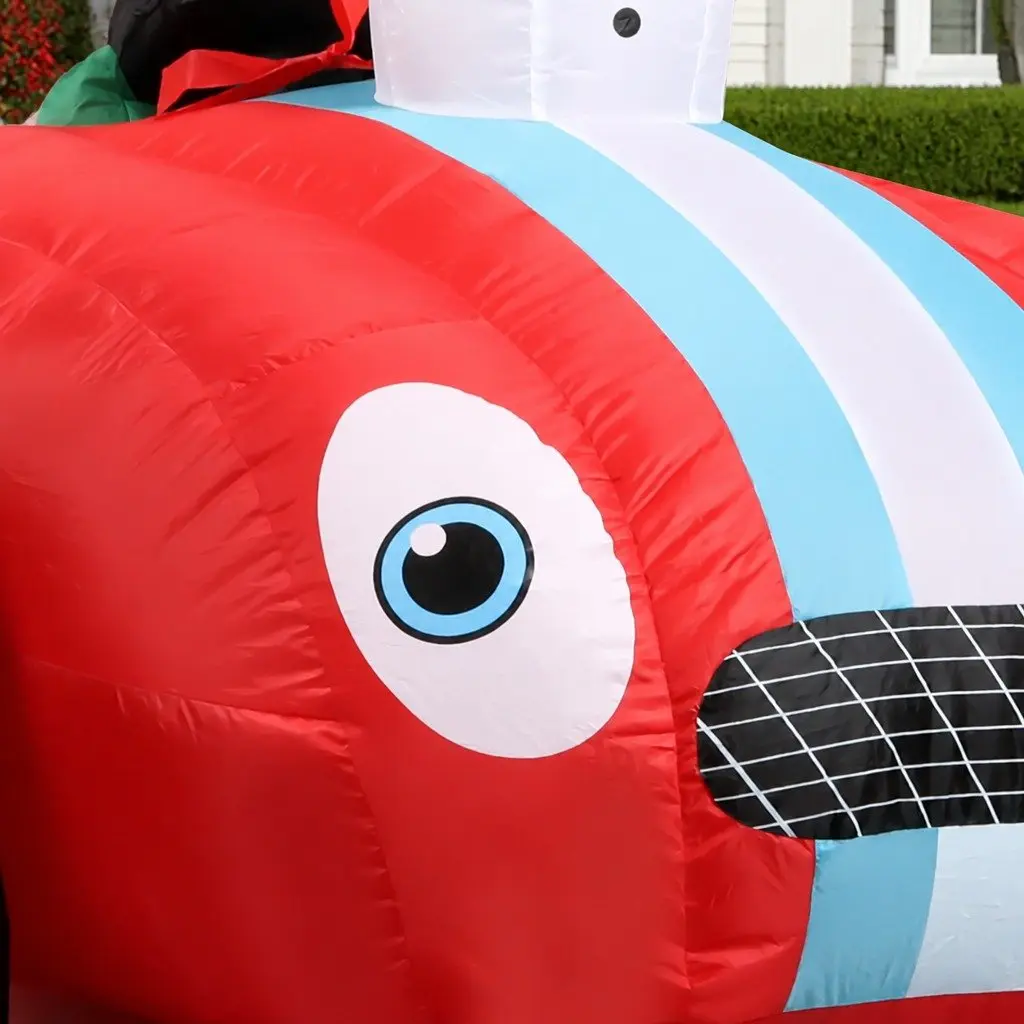 Inflatable Christmas Santa Racing Sleigh Car 2.4M LED Outdoor Decoration