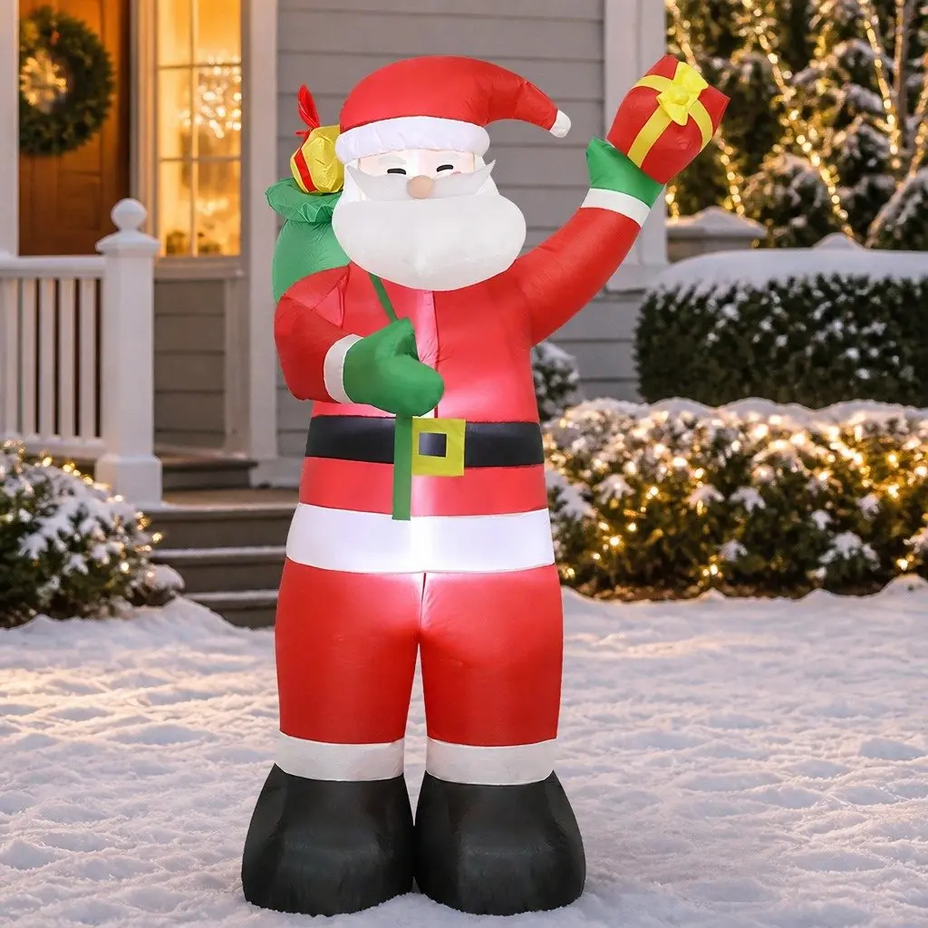 Inflatable Santa Claus 2.4M LED Christmas Decoration Outdoor Indoor Display