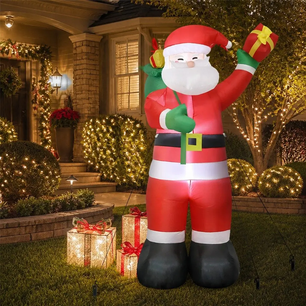Inflatable Santa Claus 2.4M LED Christmas Decoration Outdoor Indoor Display