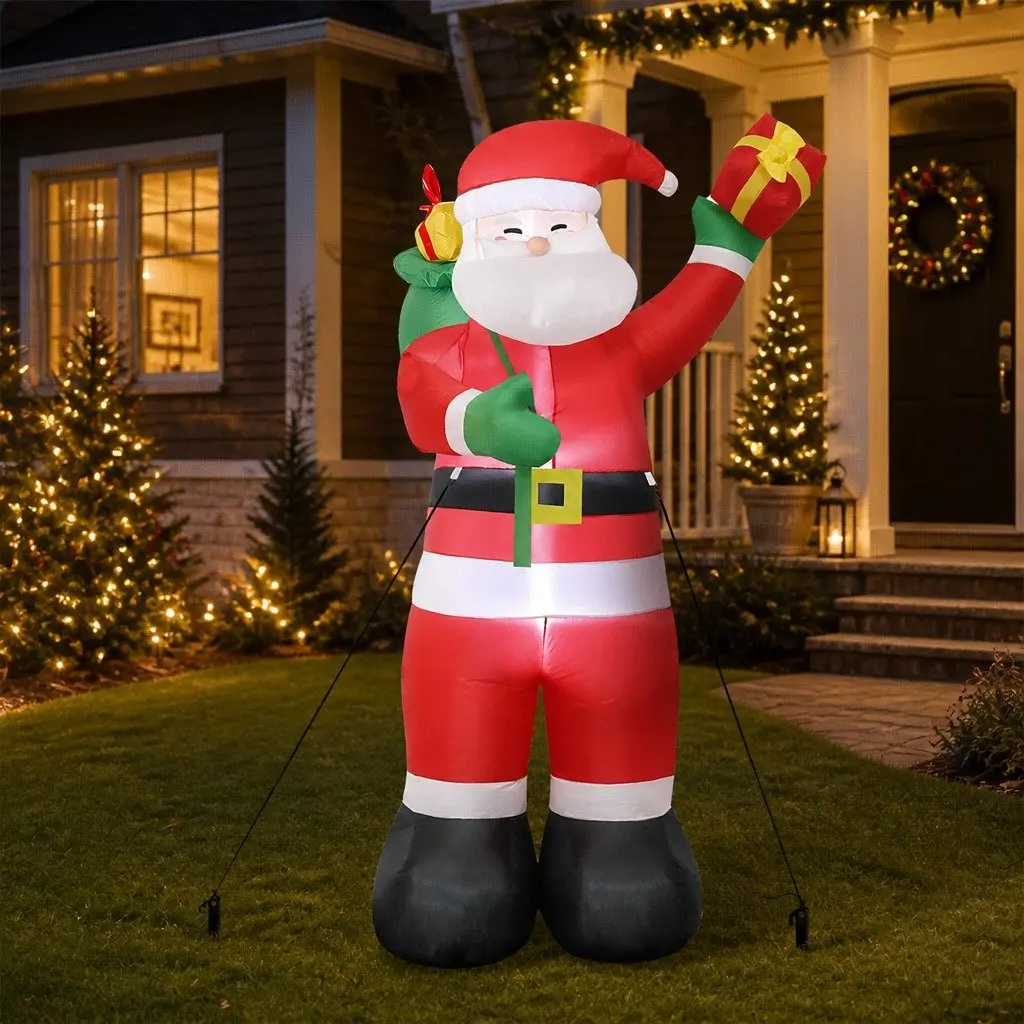 Inflatable Santa Claus 2.4M LED Christmas Decoration Outdoor Indoor Display
