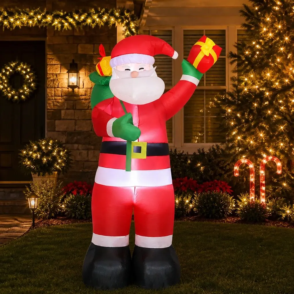 Inflatable Santa Claus 2.4M LED Christmas Decoration Outdoor Indoor Display