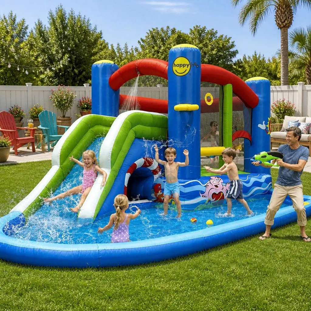 Inflatable Water Slide Bouncer Castle Jumping Toy Kids Outdoor Pool Water Park