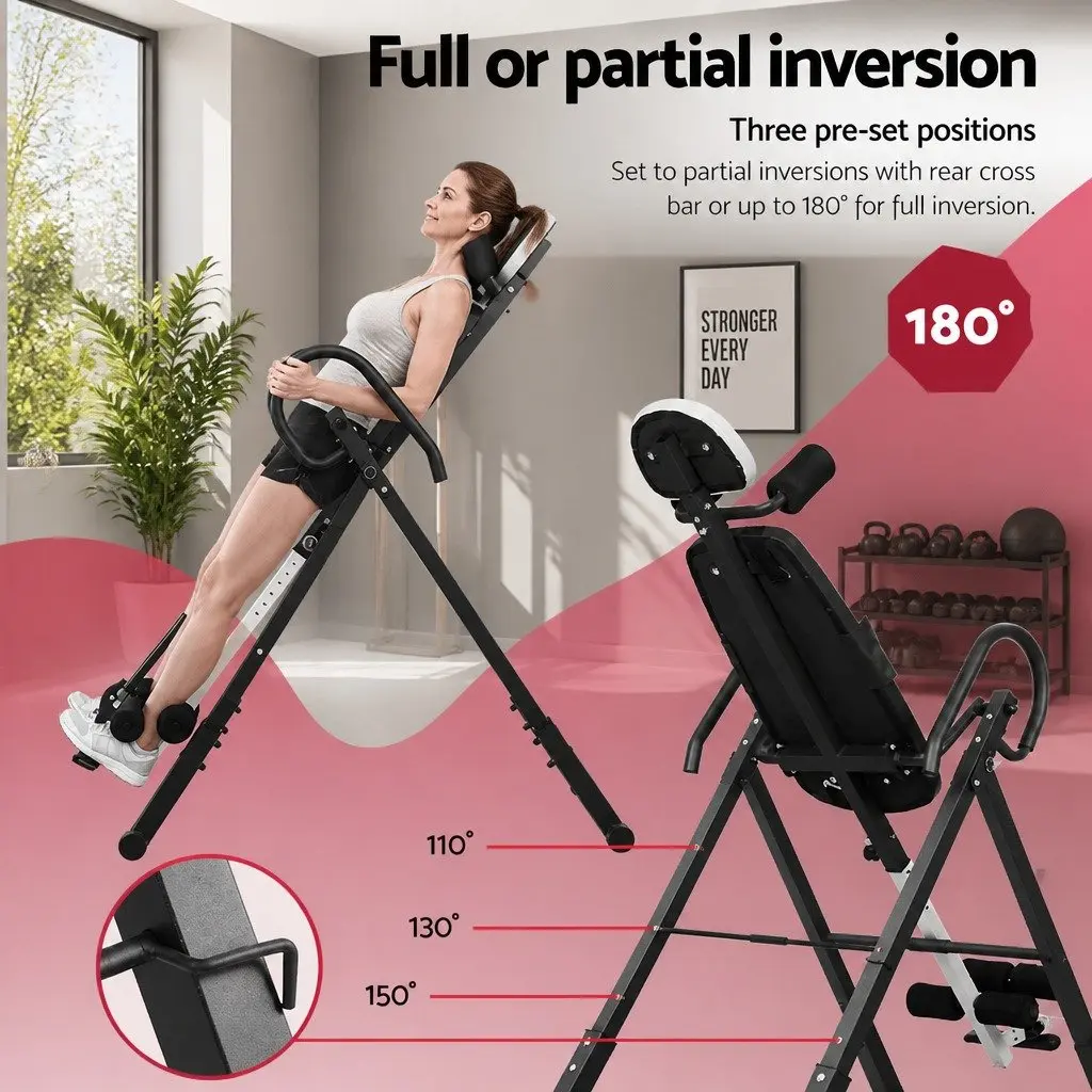 Inversion Table Adjustable Inversion Range Extra Wide Backrest 180 Degrees