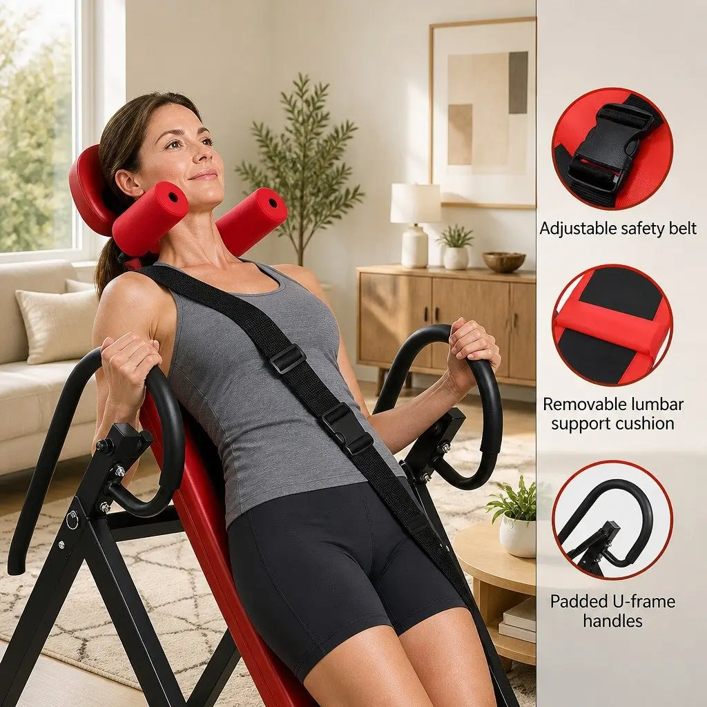 Inversion Table Foldable Adjustable 180 Degree Back Stretcher for Home Gym