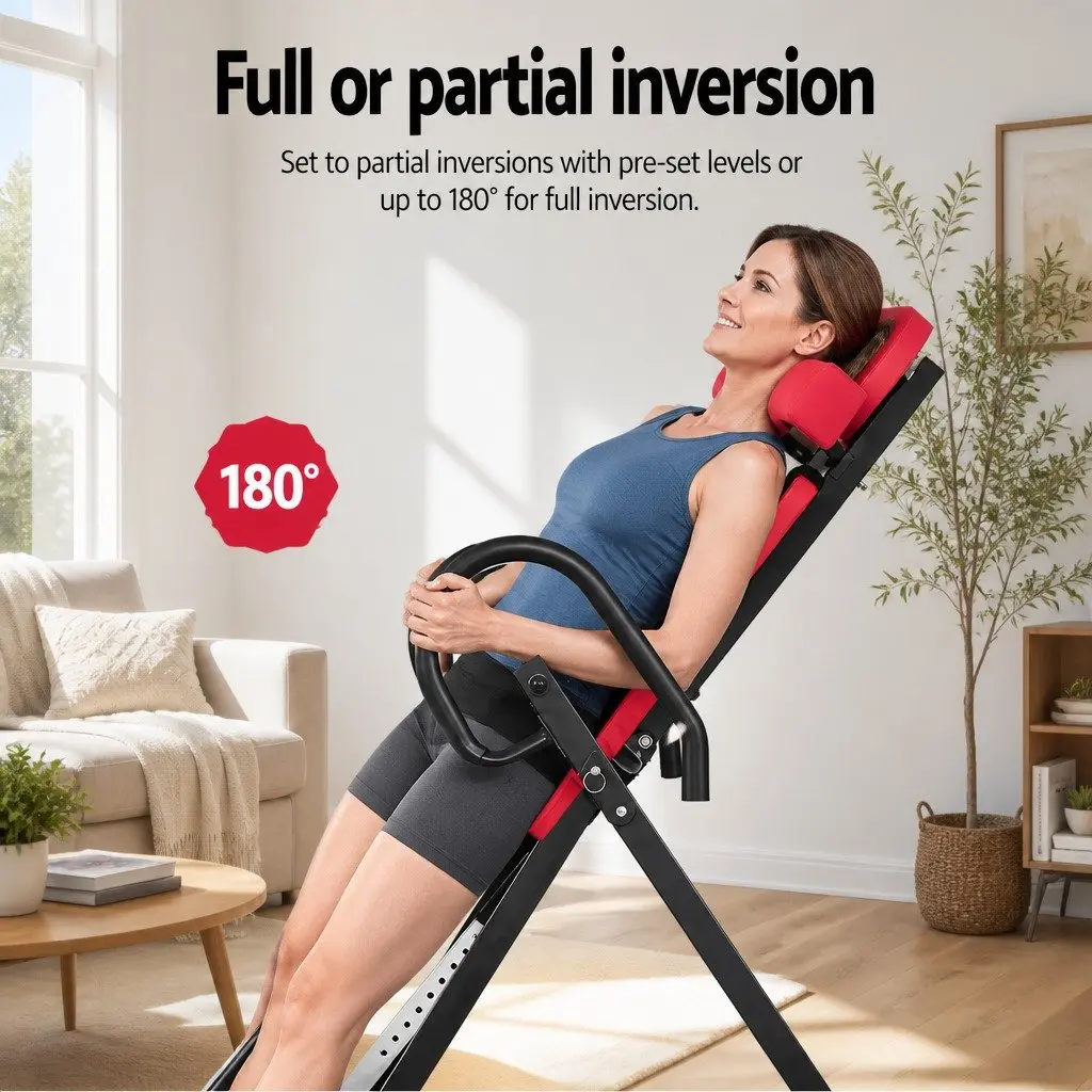 Inversion Table Foldable Adjustable 180 Degree Back Stretcher for Home Gym