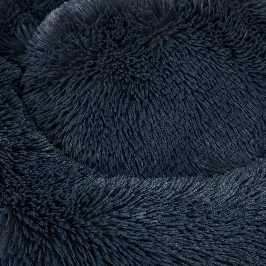 Pet Bed Donut-shaped Large Dark Grey Plush Mattress Non-slip