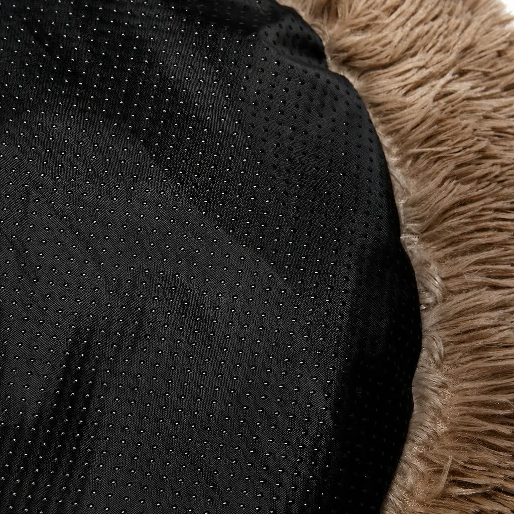 Dog Bed Donut-Shaped Small Brown Calming Mattress