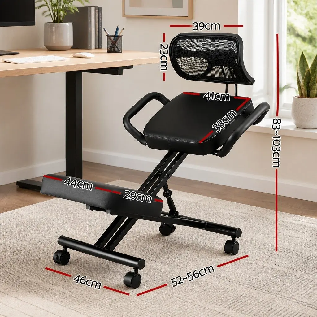 Kneeling Chair Ergonomic Office Home Knee Seat Posture Support Mesh Back Rest