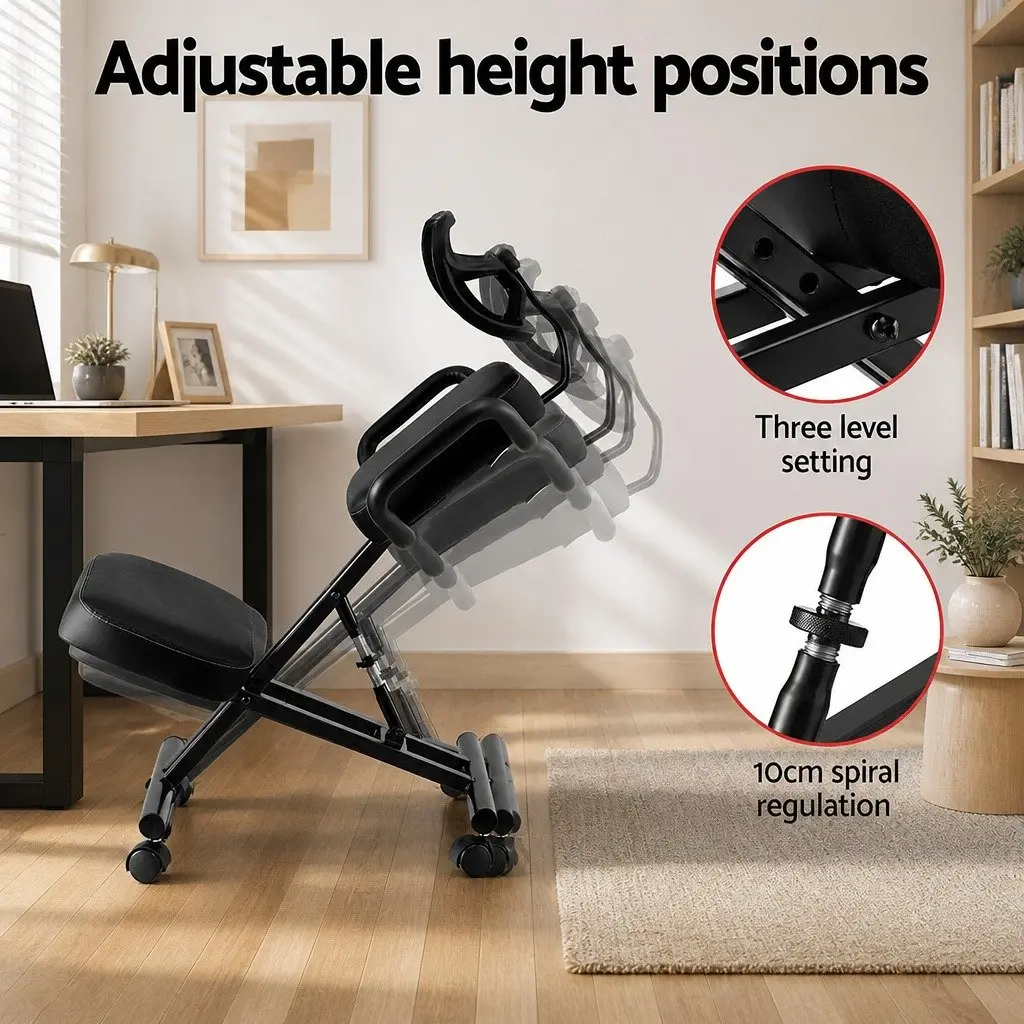 Kneeling Chair Ergonomic Office Home Knee Seat Posture Support Mesh Back Rest