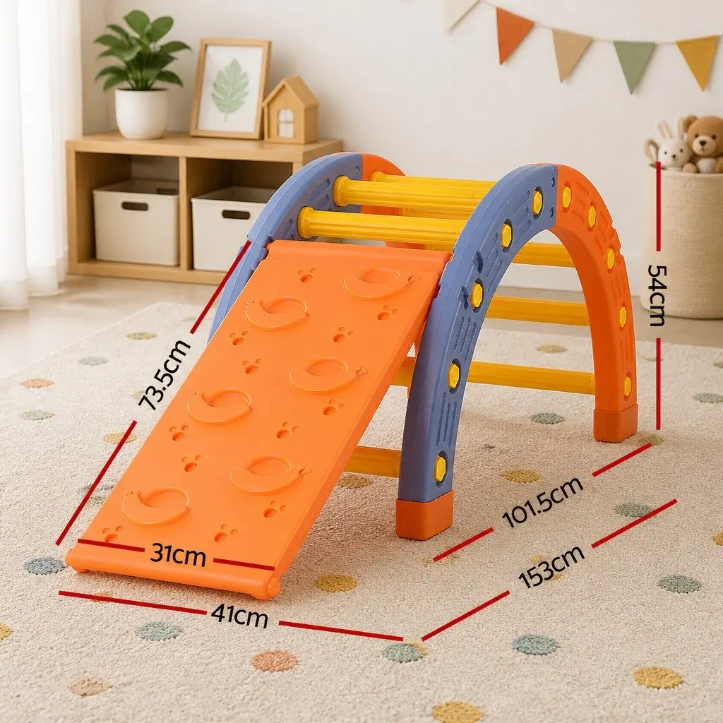 Kids Climbing Frame Set with Slide Indoor Outdoor Activity Toys 153cm L x 41cm W x 54cm H