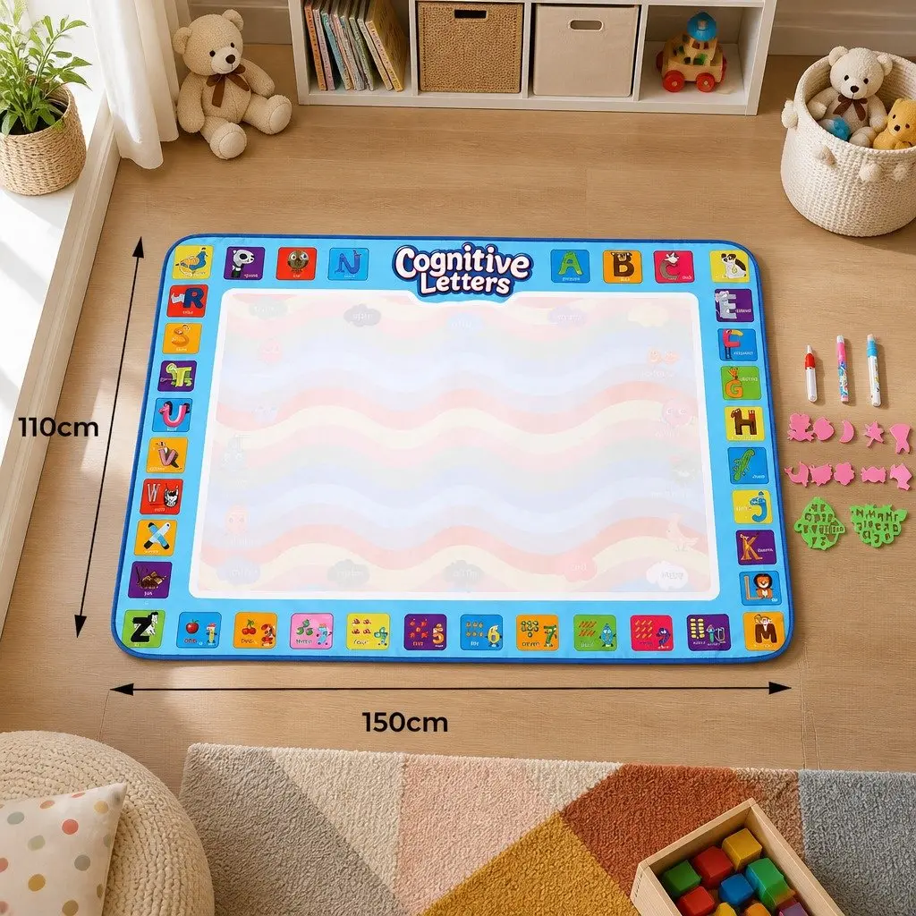 Kids Water Doodle Mat Reusable Non-Toxic 150cm x 110cm Foldable Portable