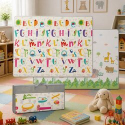 Kids Play Mat Baby Crawling Pad Double-Sided Foam Activity Tummy Time Folding