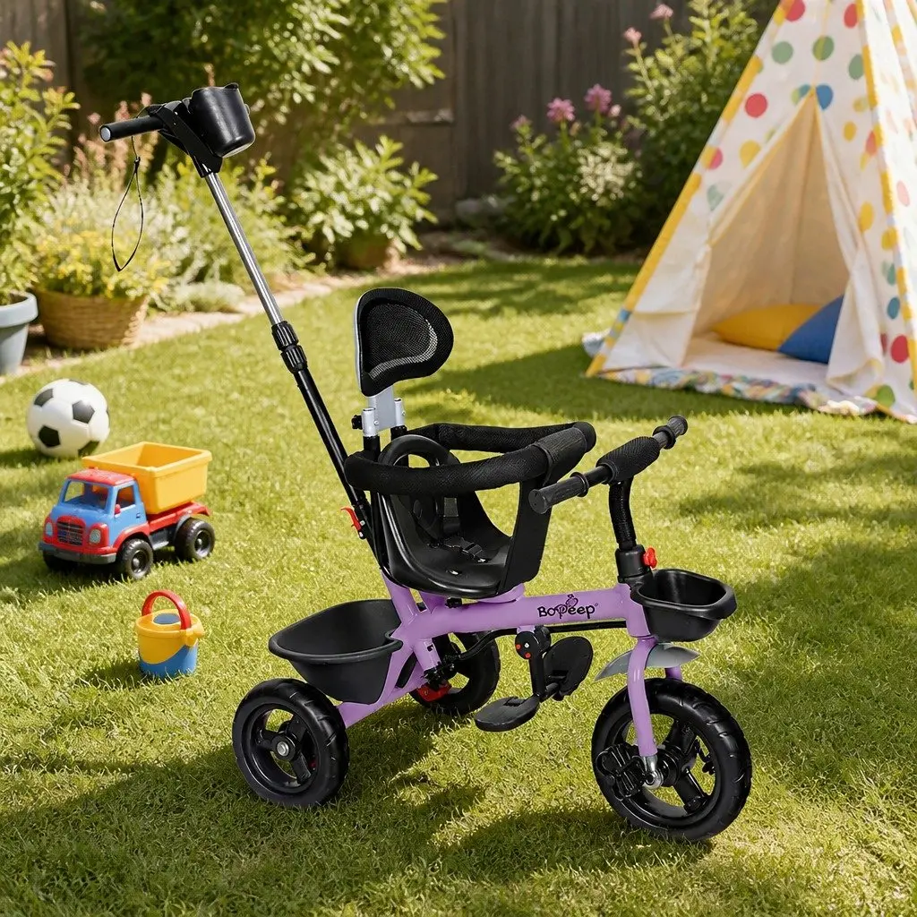 Kids Tricycle Adjustable Handlebar 48cm x 80cm x 90cm