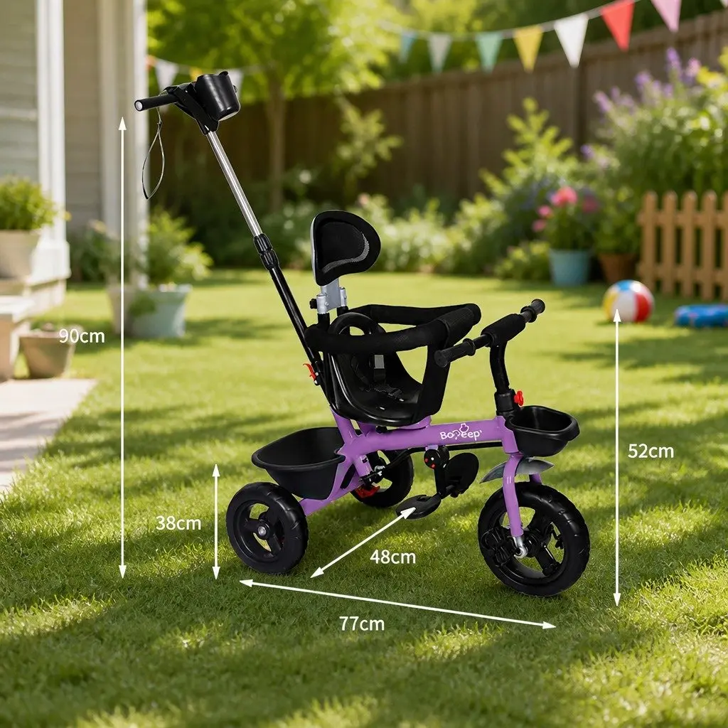 Kids Tricycle Adjustable Handlebar 48cm x 80cm x 90cm