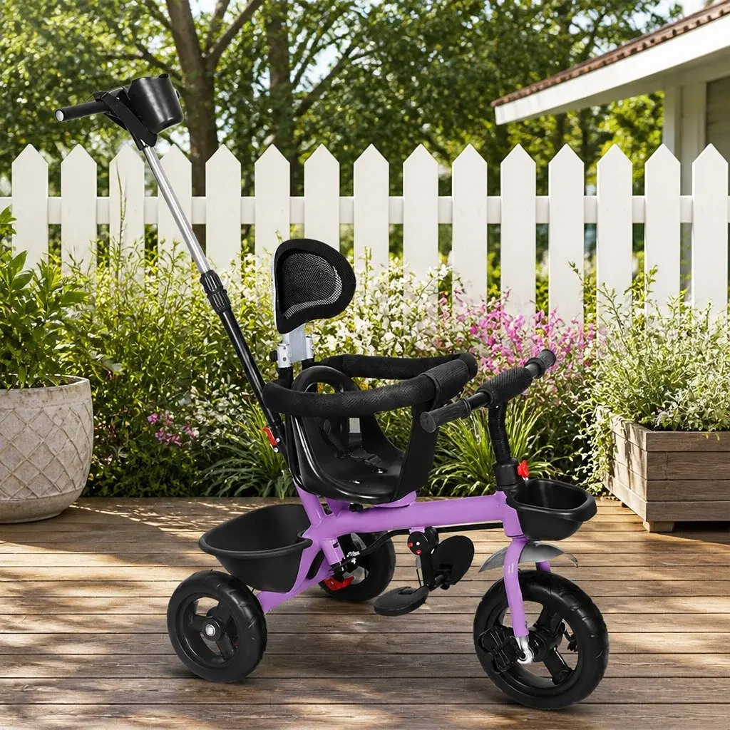 Kids Tricycle Adjustable Handlebar 48cm x 80cm x 90cm