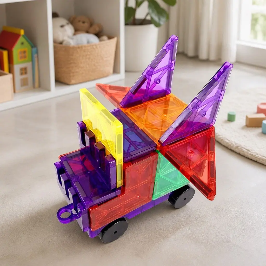 Magnetic Building Tiles Set 120 Pieces Creative Construction Toy Multi-colour