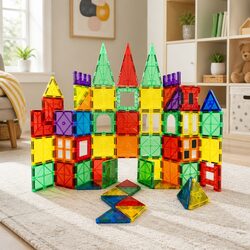60-Piece Magnetic Building Tiles - Fun for Kids