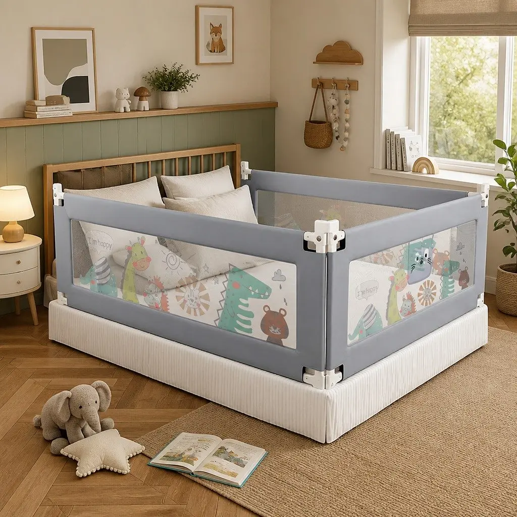 Baby Safety Bed Rail Guard Adjustable Height Large Bedside Protection