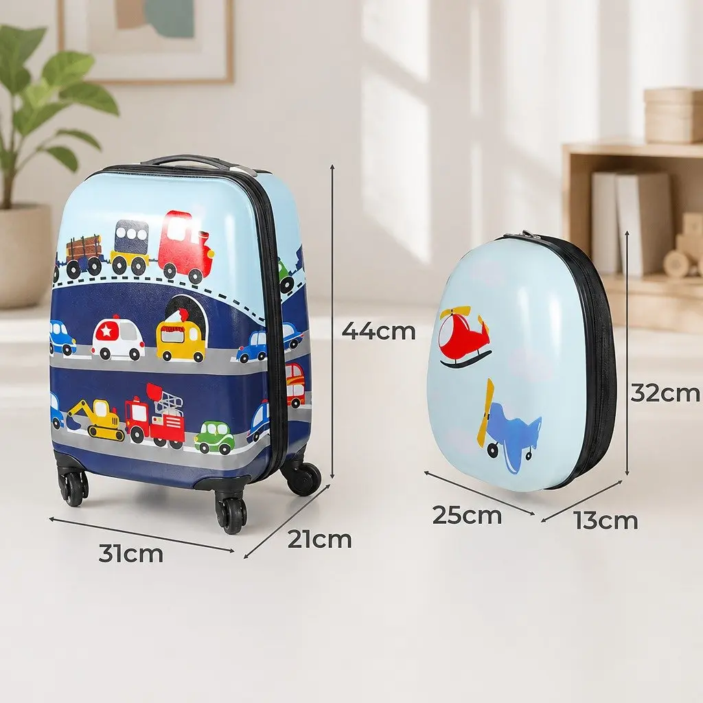 Kids Luggage Set 2 Piece Travel Suitcase Backpack 31cm x 21cm x 44cm 25cm x 13cm x 32cm