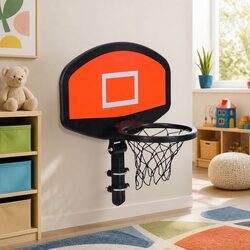 Kids Trampoline with Basketball Hoop Enclosure Net Ladder Backyard Bouncer