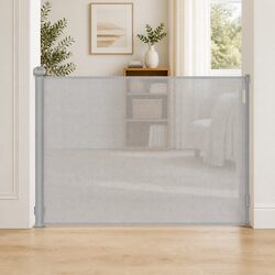 Retractable Baby Safety Gate 300cm Grey Mesh Barrier Stair Doorway Protection
