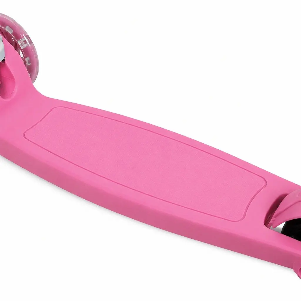 Pink Kids Scooter 3 Wheel Adjustable Height Foldable with LED Light and Music