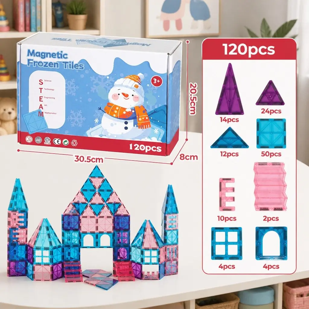 Magnetic Tiles Building Blocks Frozen-Themed 120 Piece