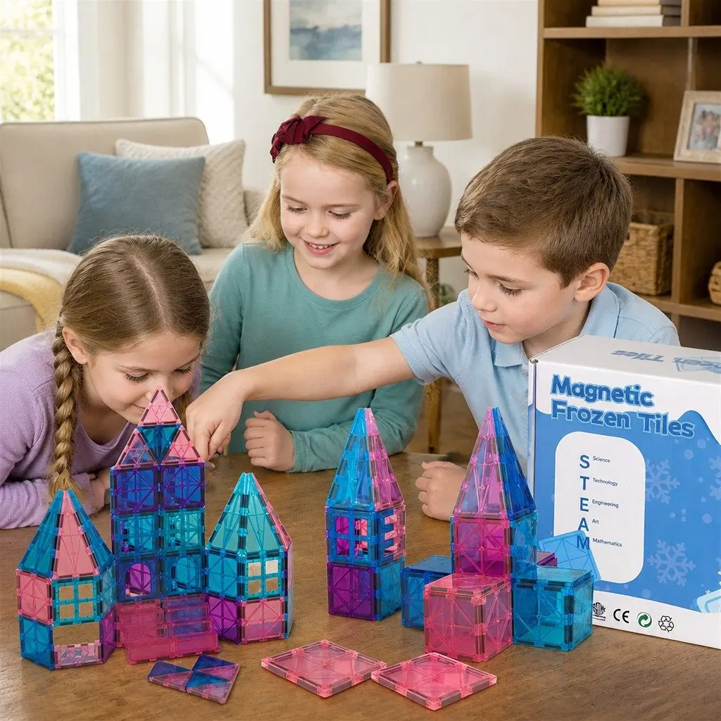 Magnetic Tiles Building Blocks Frozen-Themed 120 Piece