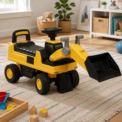 Kids Ride-On Excavator Toy Scoop Digger Indoor Outdoor Play Learning Machine