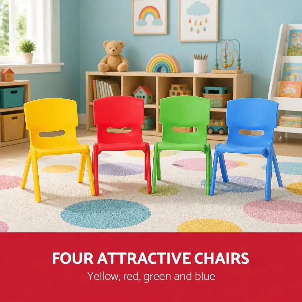 4 Multicoloured Kids Chairs