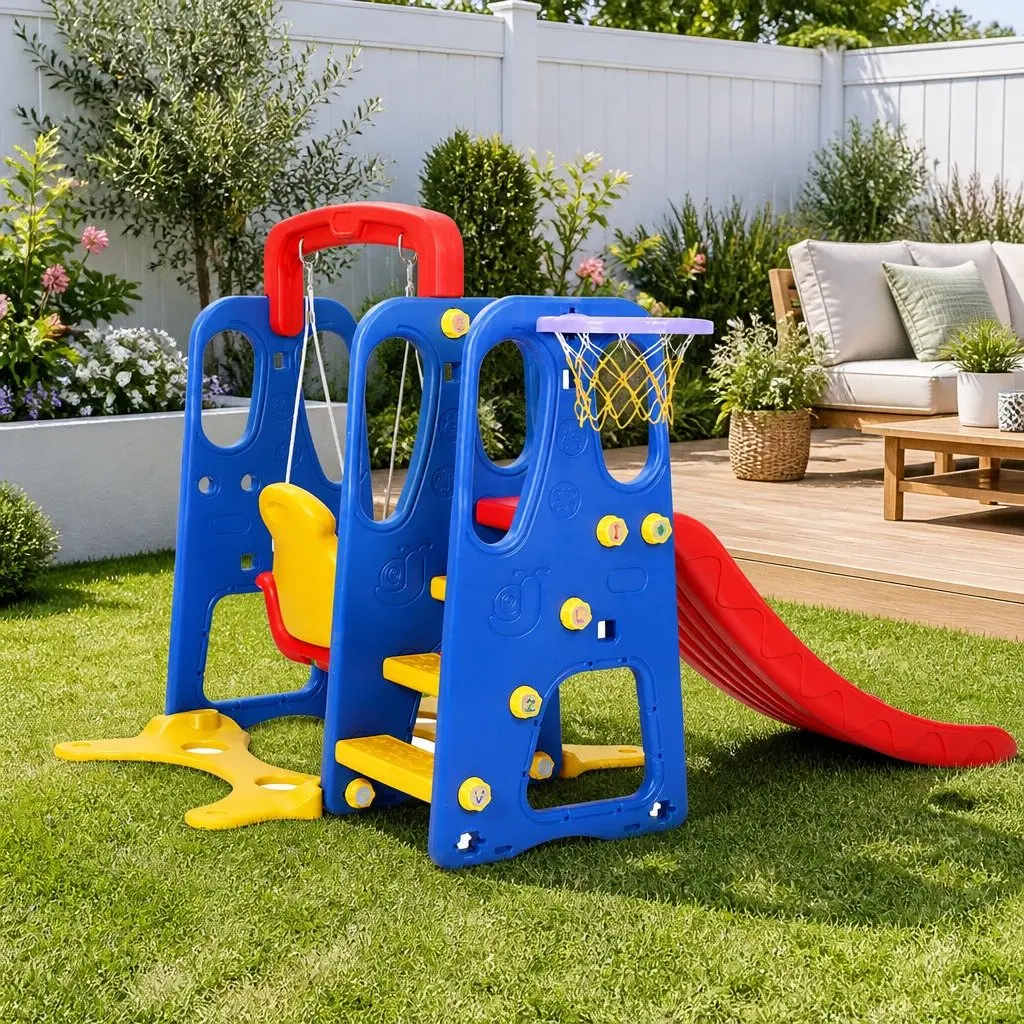 Kids 3-in-1 Slide Swing Set