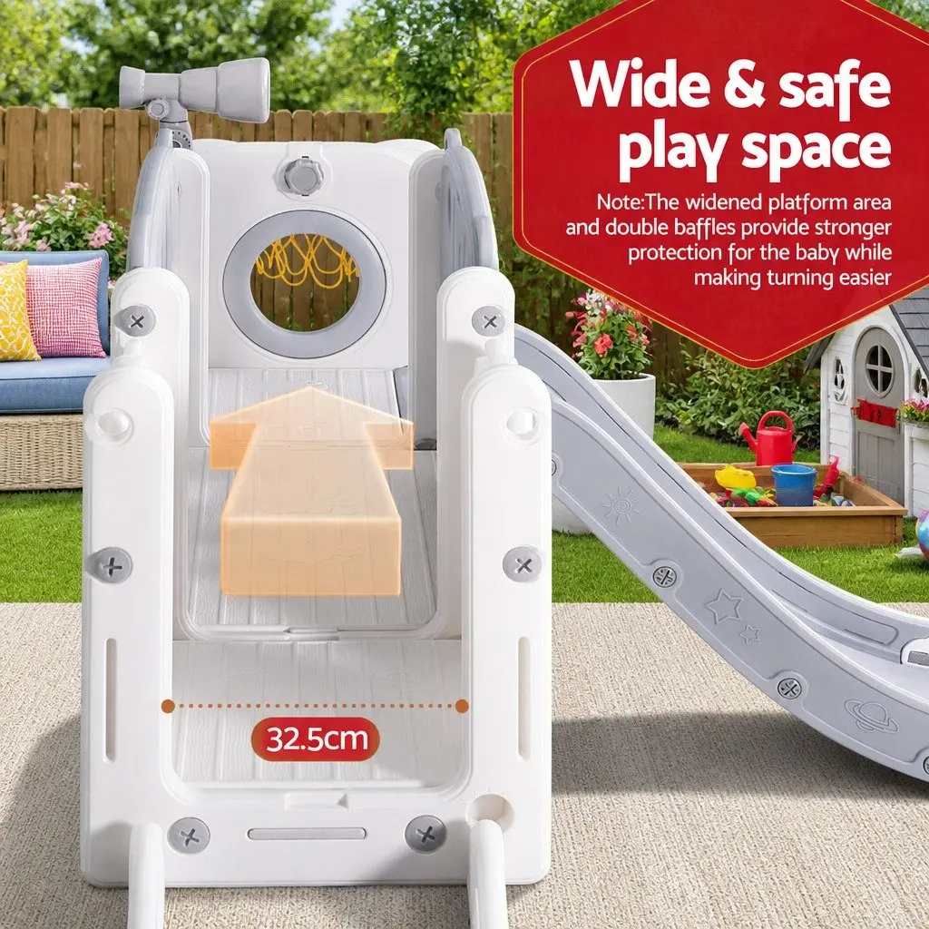 Kids Slide Swing Set Ball Hoop Ring Rings Football Outdoor Play Equipment Toys