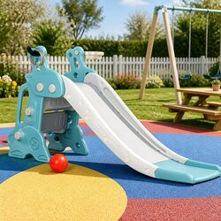 Kids Slide Set Basketball Hoop Ring Outdoor Playground Play Equipment Toy 140cm