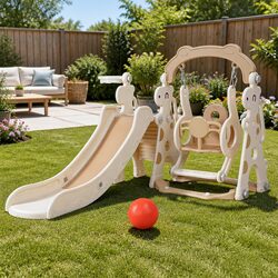 Welcome to Your Child's Fun Zone with Slide Swing Set