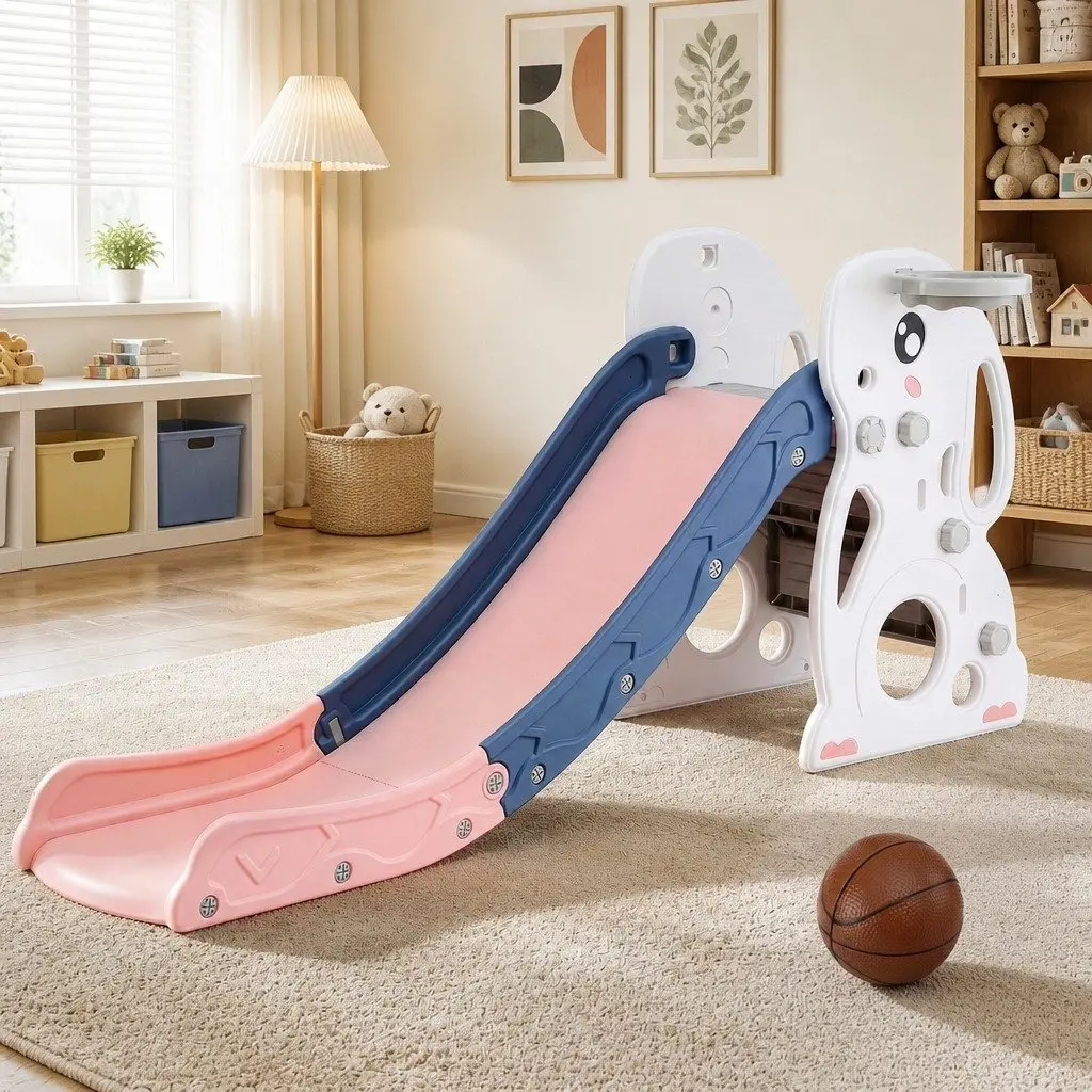 Kids Slide Set and Basketball Hoop