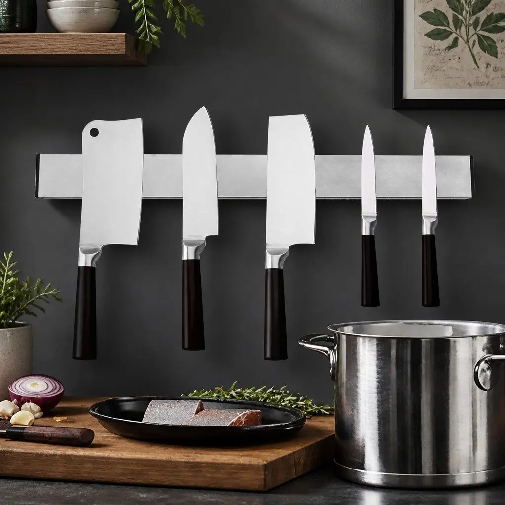 Magnetic Knife Holder Wall-Mounted Large Kitchen Storage Rack