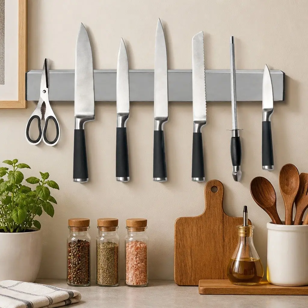 Magnetic Knife Holder Wall-Mounted Large Kitchen Storage Rack