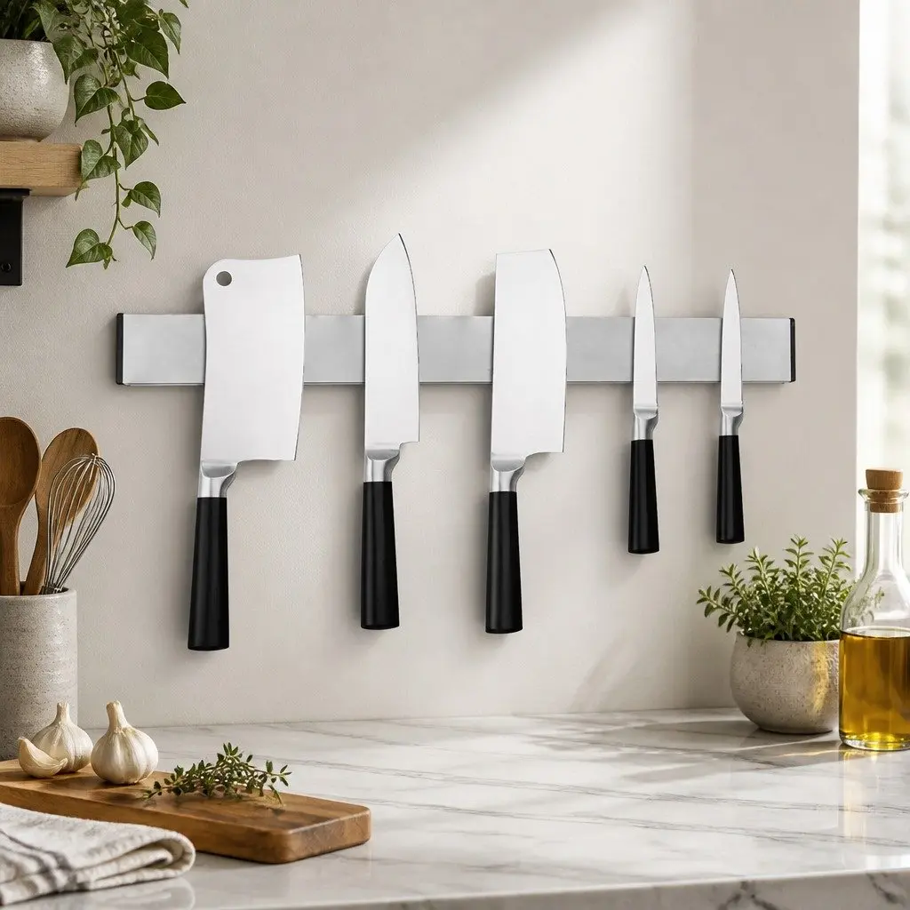Magnetic Knife Holder Wall Mount Stainless Steel Kitchen Storage Organizer 40cm