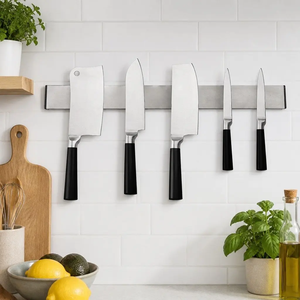 Magnetic Knife Holder Wall Mount Stainless Steel Kitchen Storage Organizer 40cm